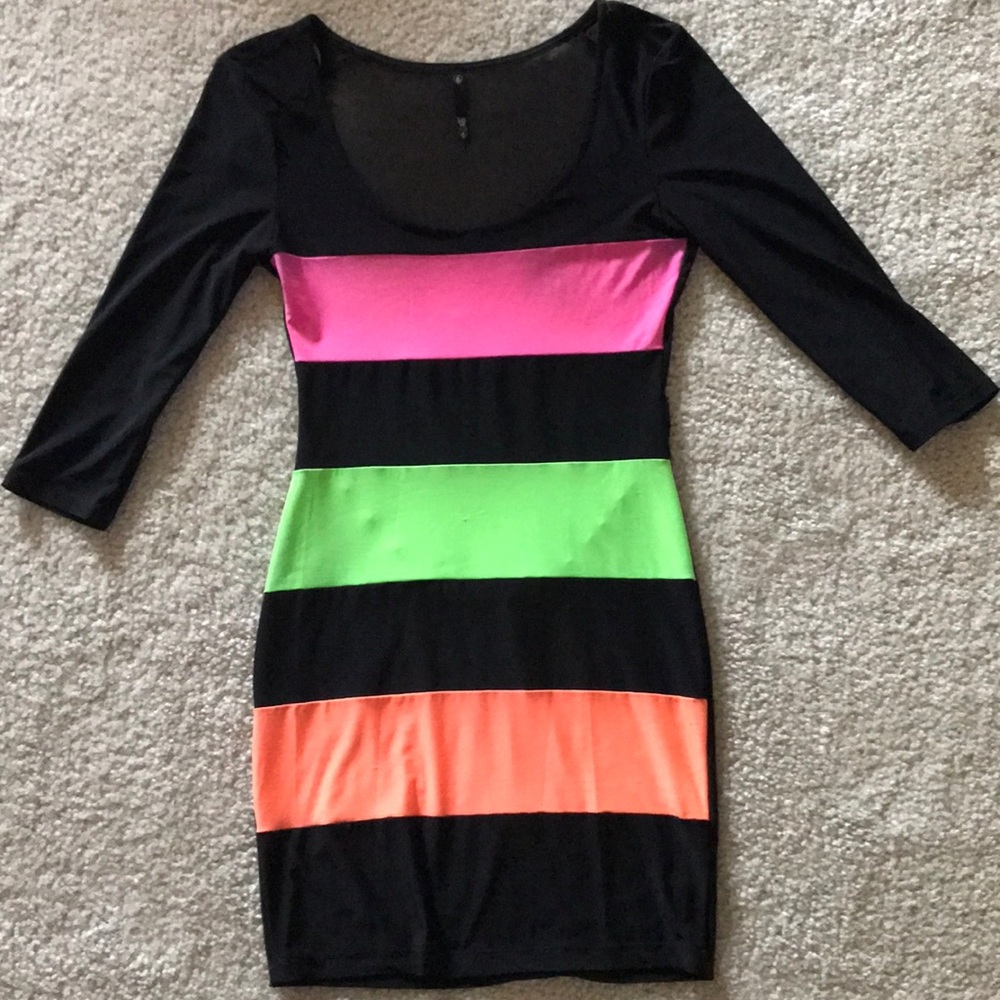 Multicolored Black dress